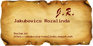 Jakubovics Rozalinda névjegykártya